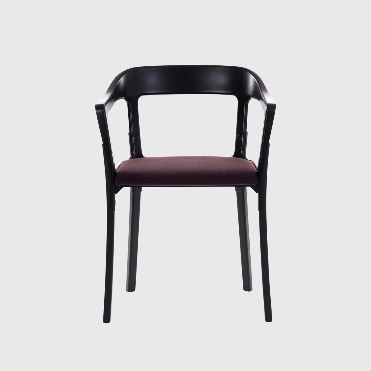 Steelwood Chair with Cushion, Black & Dark Brown